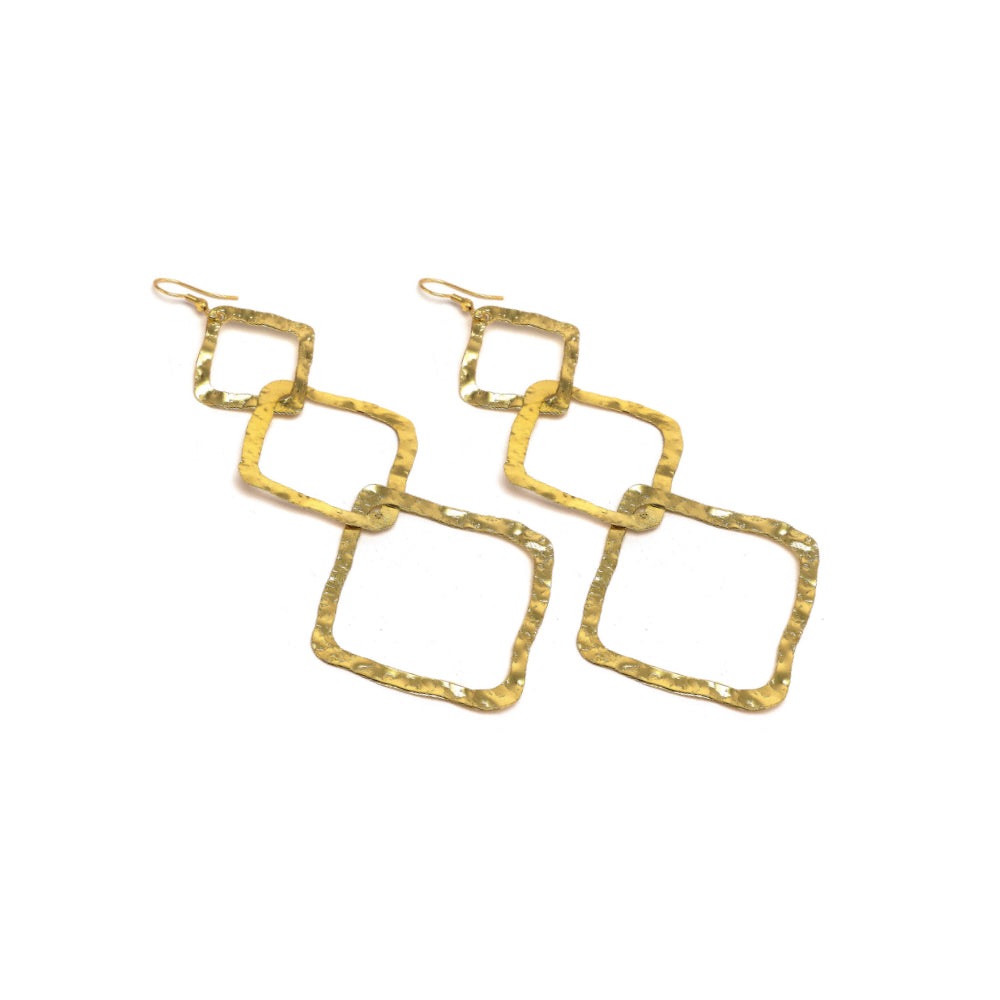 Earrings 3 Thin Rhombus DD16076 koresjewelry