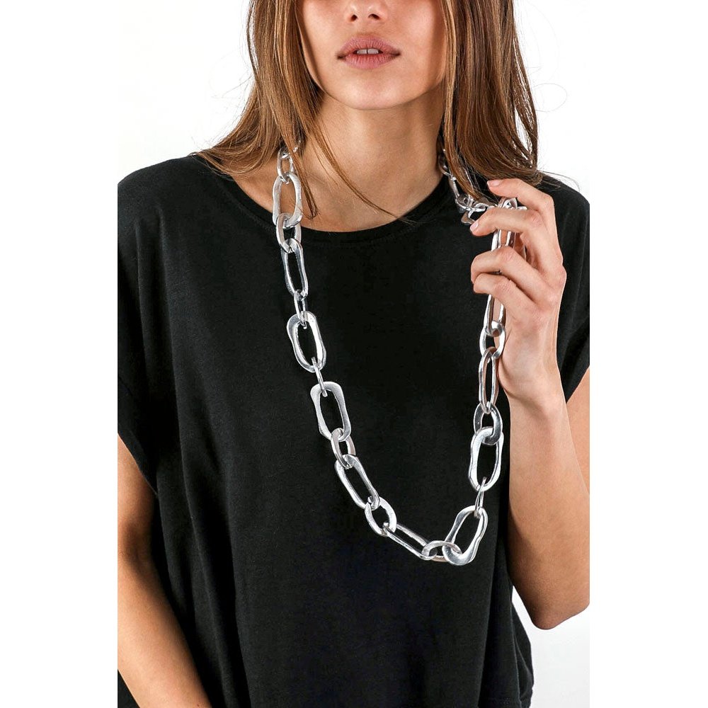 Necklace Oval Chain Irregular AL02053 koresjewelry