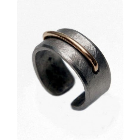 Titanium Ring With Bronze Detail koresjewelry