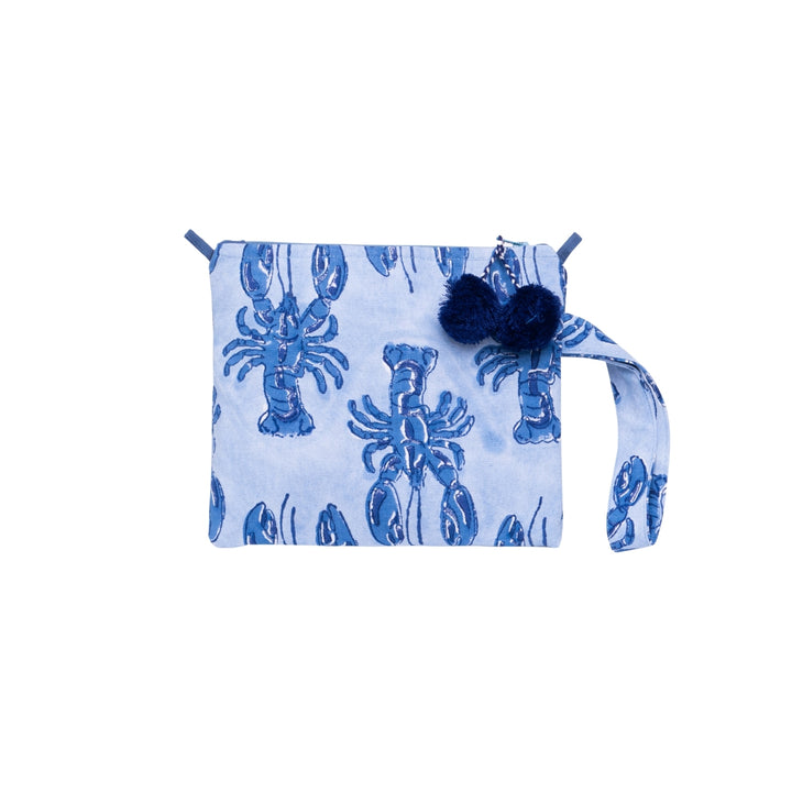 Blue Lobster Pouch Bag