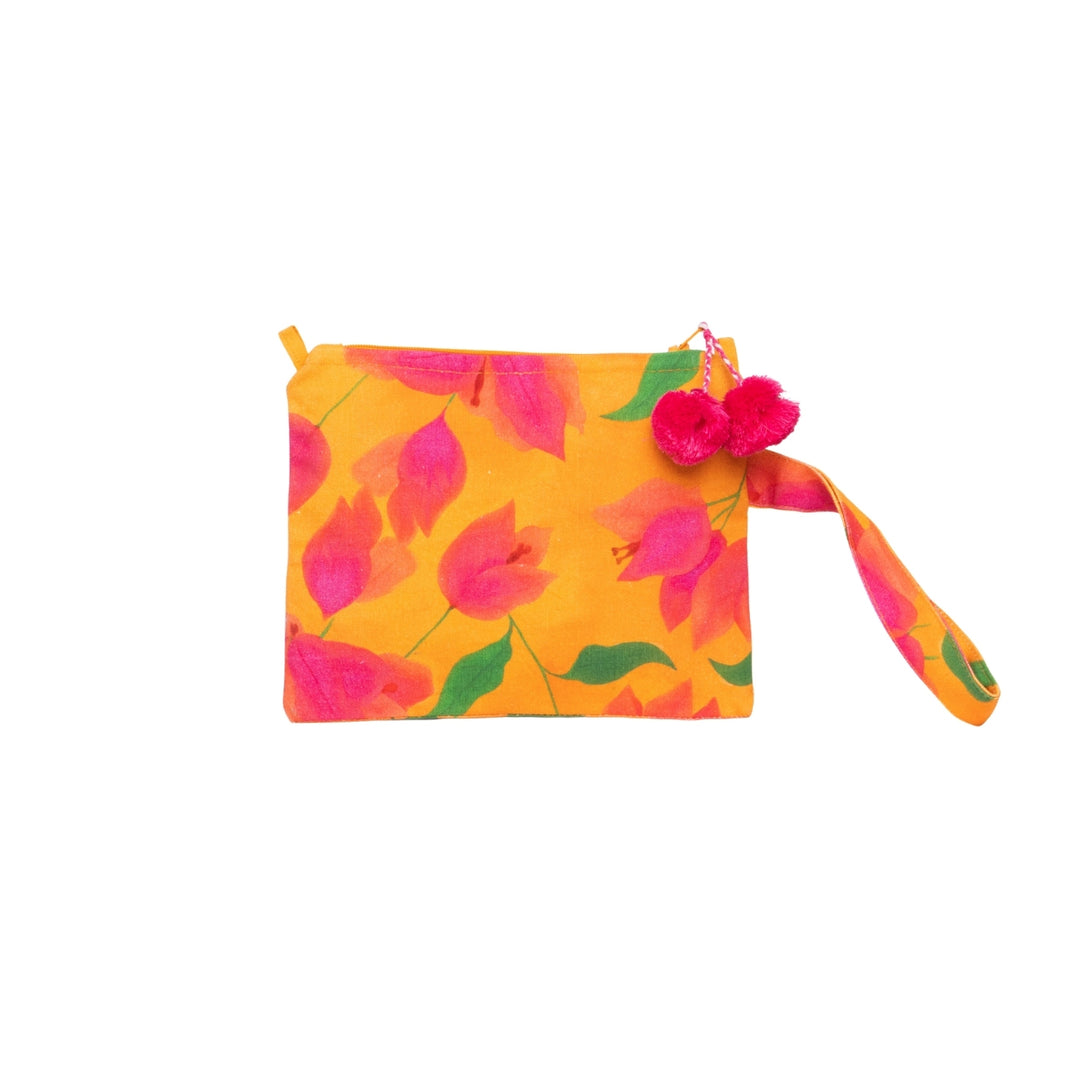 Bugainvillae Yellow Pouch Bag