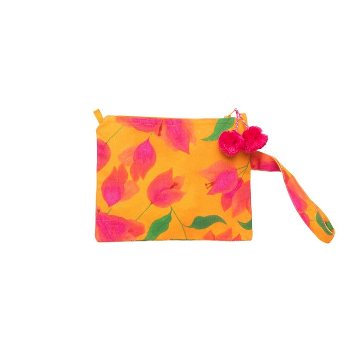 Bugainvillae Yellow Pouch Bag