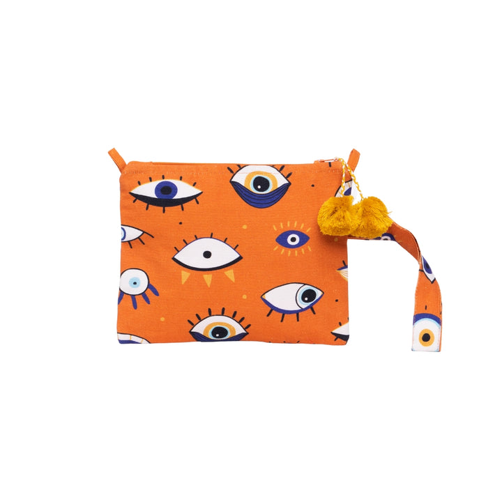 Evil Eye Orange Pouch Bag