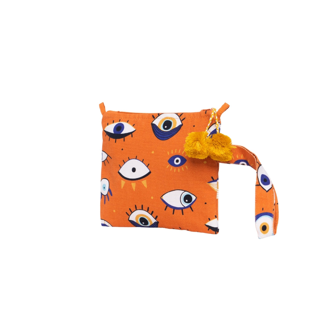 Evil Eye Orange Pouch Bag