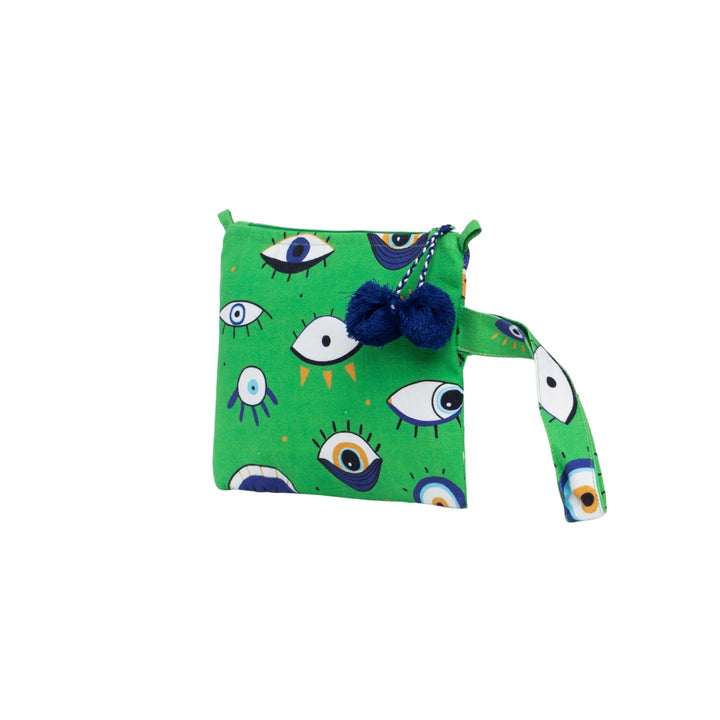 Evil Eye Green Pouch Bag