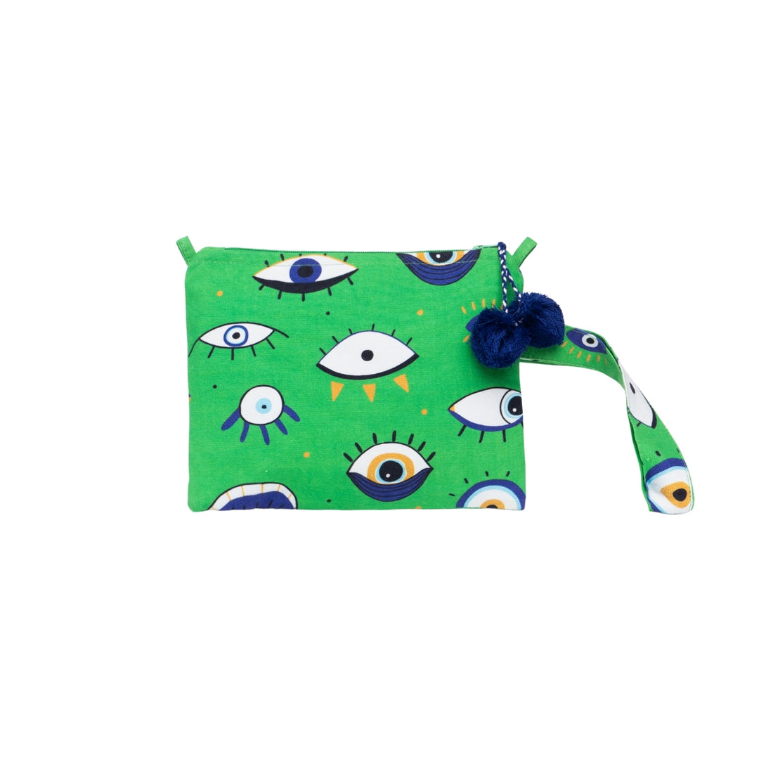 Evil Eye Green Pouch Bag