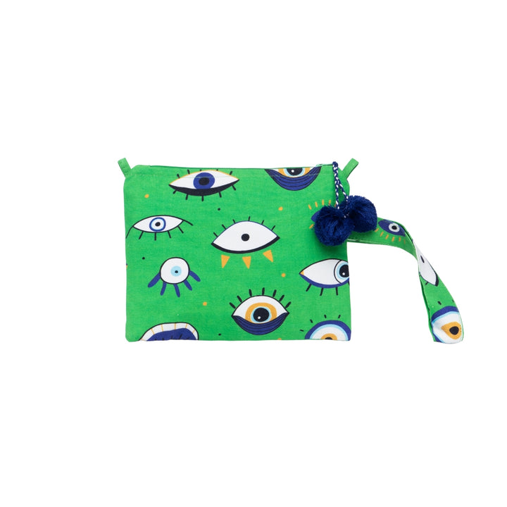 Evil Eye Green Pouch Bag