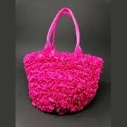 Ruffle Bag With Handles 06 Fuchsia koresjewelry