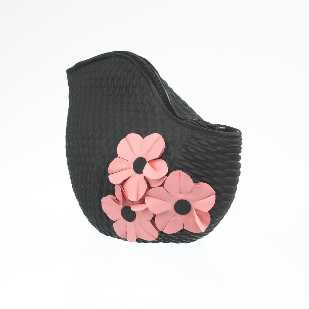 Swim Bags 3 Flowers Black 413 koresjewelry