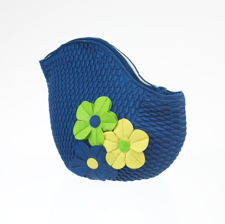 Swim Bags 3 Flowers Blue 502 koresjewelry
