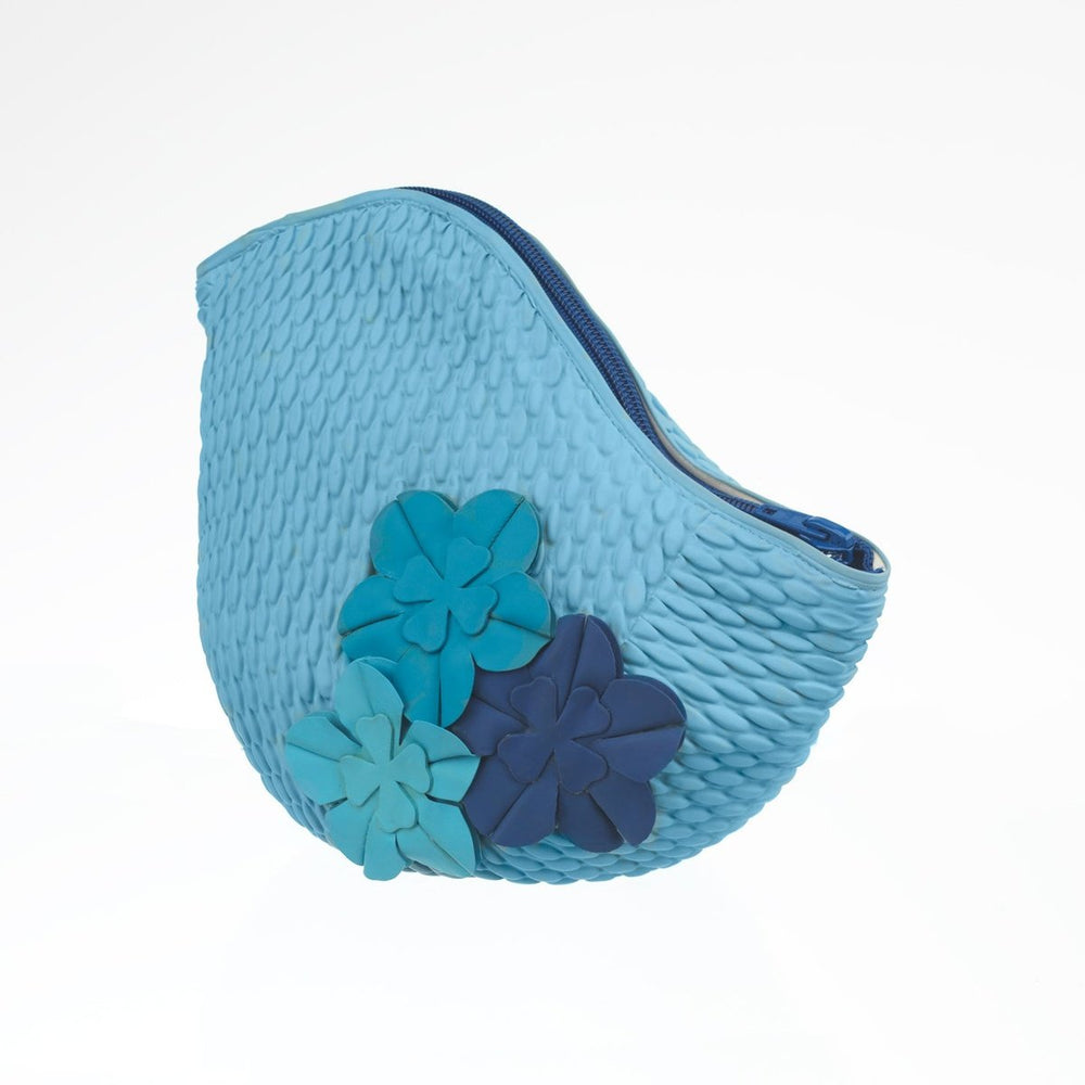 Swim Bags 3 Flowers Blue 507 koresjewelry