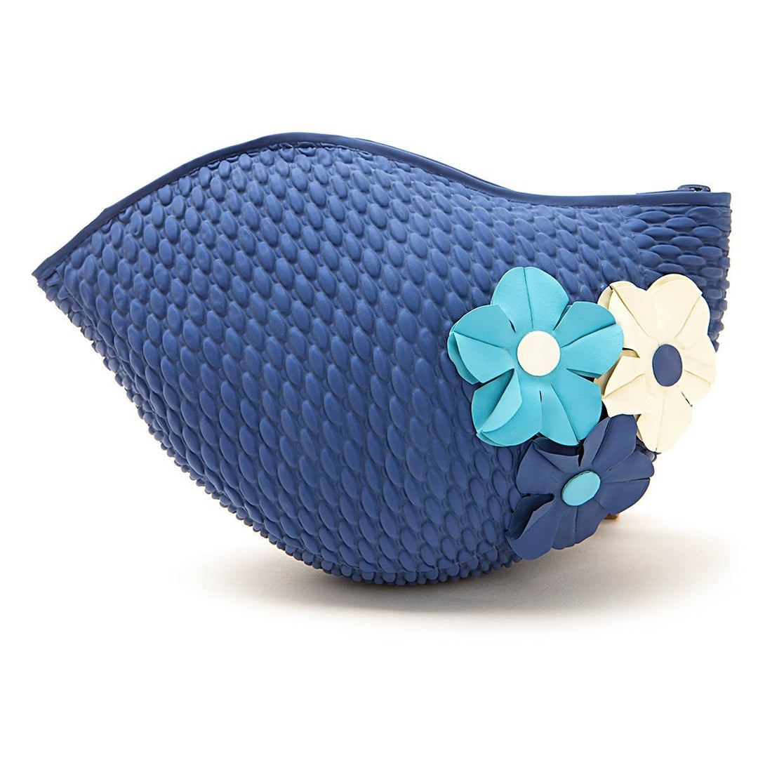 Swim Bags 3 Flowers Blue 509 koresjewelry