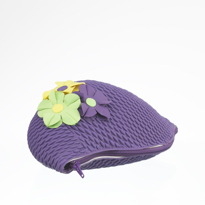 Swim Bags 3 Flowers Purple 491 koresjewelry