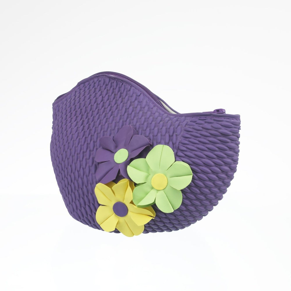 Swim Bags 3 Flowers Purple 491 koresjewelry