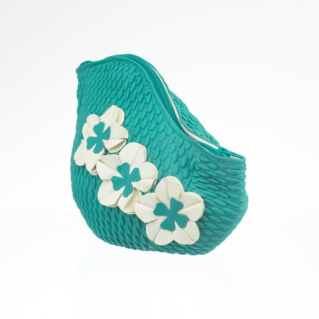 Swim Bags 3 Flowers Turquoise 511 koresjewelry