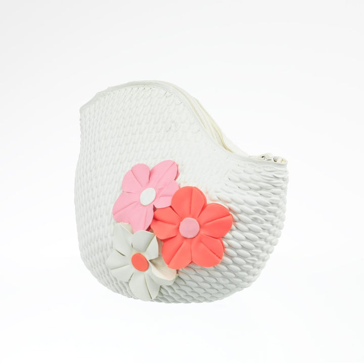 Swim Bags 3 Flowers White 428 koresjewelry