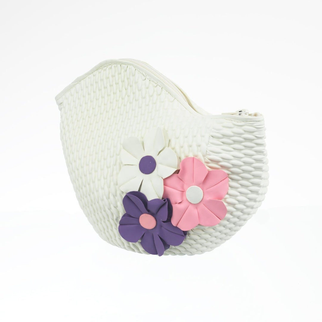 Swim Bags 3 Flowers White 429 koresjewelry