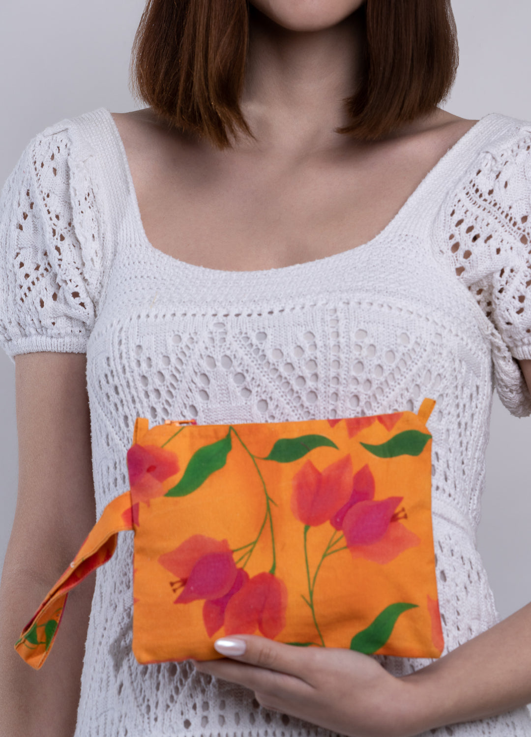 Bugainvillae Yellow Pouch Bag