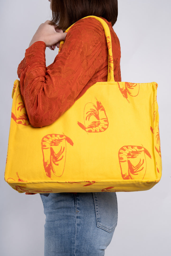 Orange Muschel Handtasche