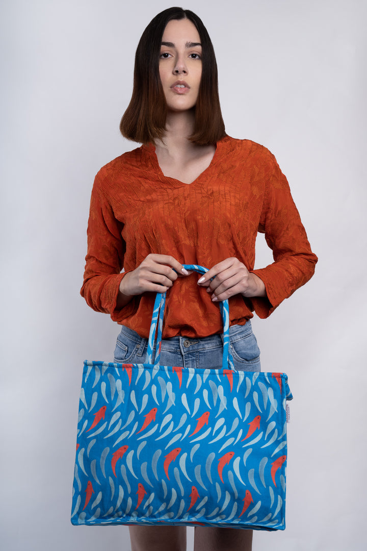 Orange Muschel Handtasche