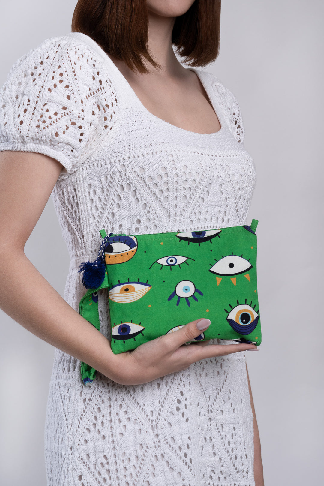 Evil Eye Green Pouch Bag