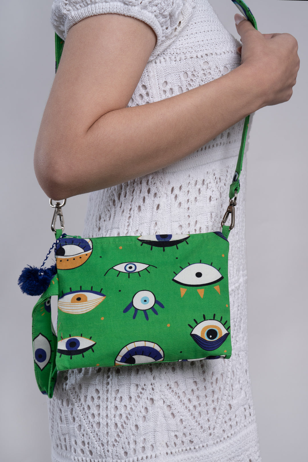 Evil Eye Green Pouch Bag