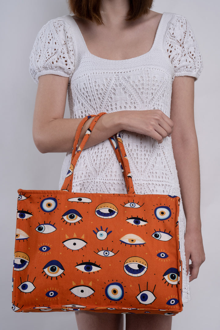 Orange Muschel Handtasche