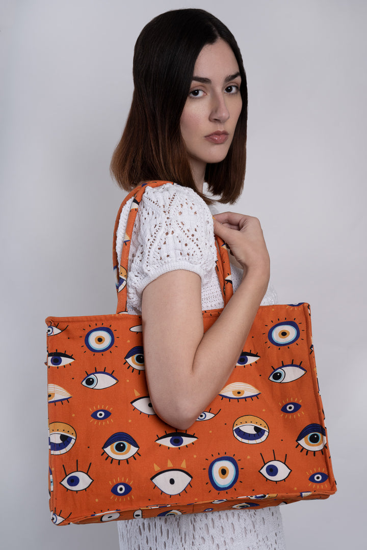 Orange Muschel Handtasche