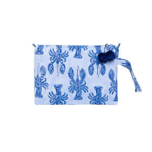 Blue Lobster Wristlet Bag