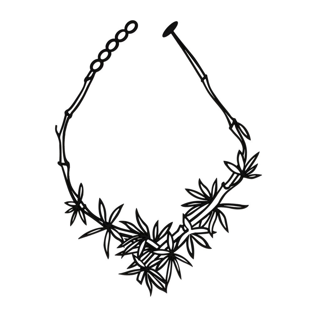 Bamboo Necklace Black koresjewelry