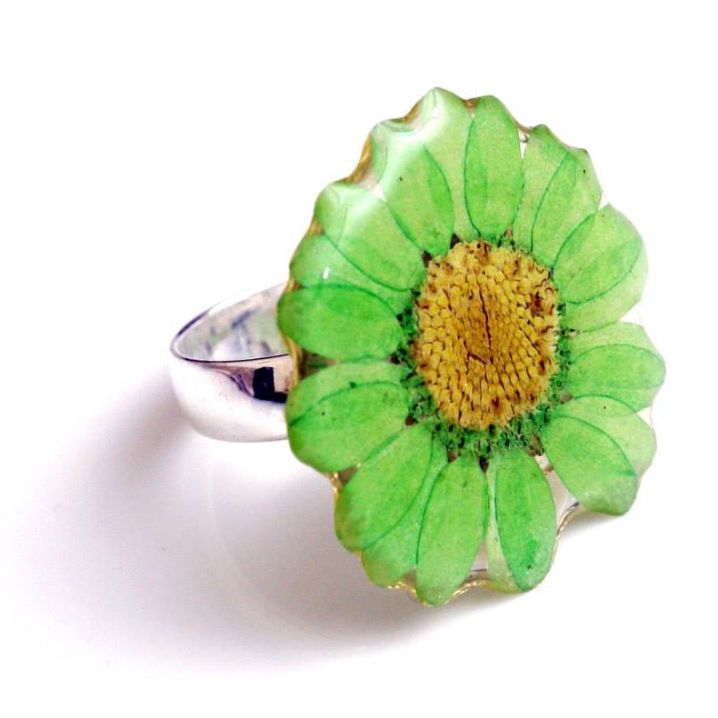 Daisy Flower Ring Silver Plated Small koresjewelry