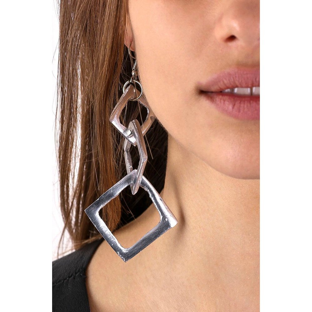 Earrings 3 Square's Chain AL17047 koresjewelry