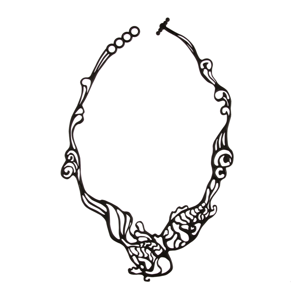Fish Necklace Black koresjewelry