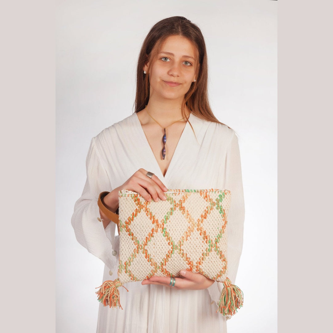 Kilim Pouch Bag -Re Orange koresjewelry