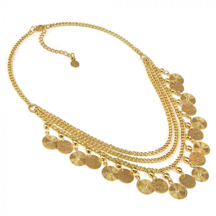 NECKLACE 3 COINS/SPIRALS DD04041 koresjewelry