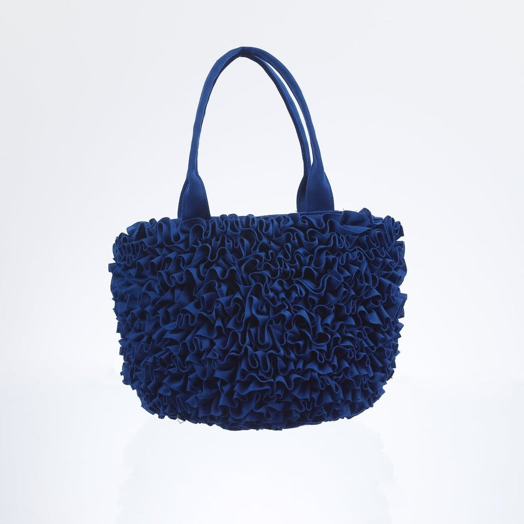 Ruffle Bag With Handles 01 Dark Blue koresjewelry