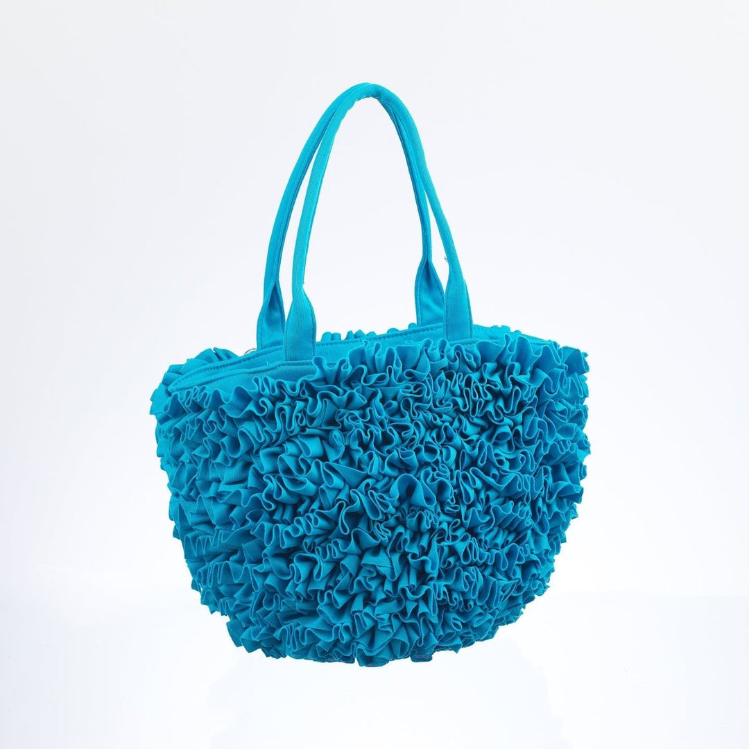 Ruffle Bag With Handles 07 Turquoise koresjewelry