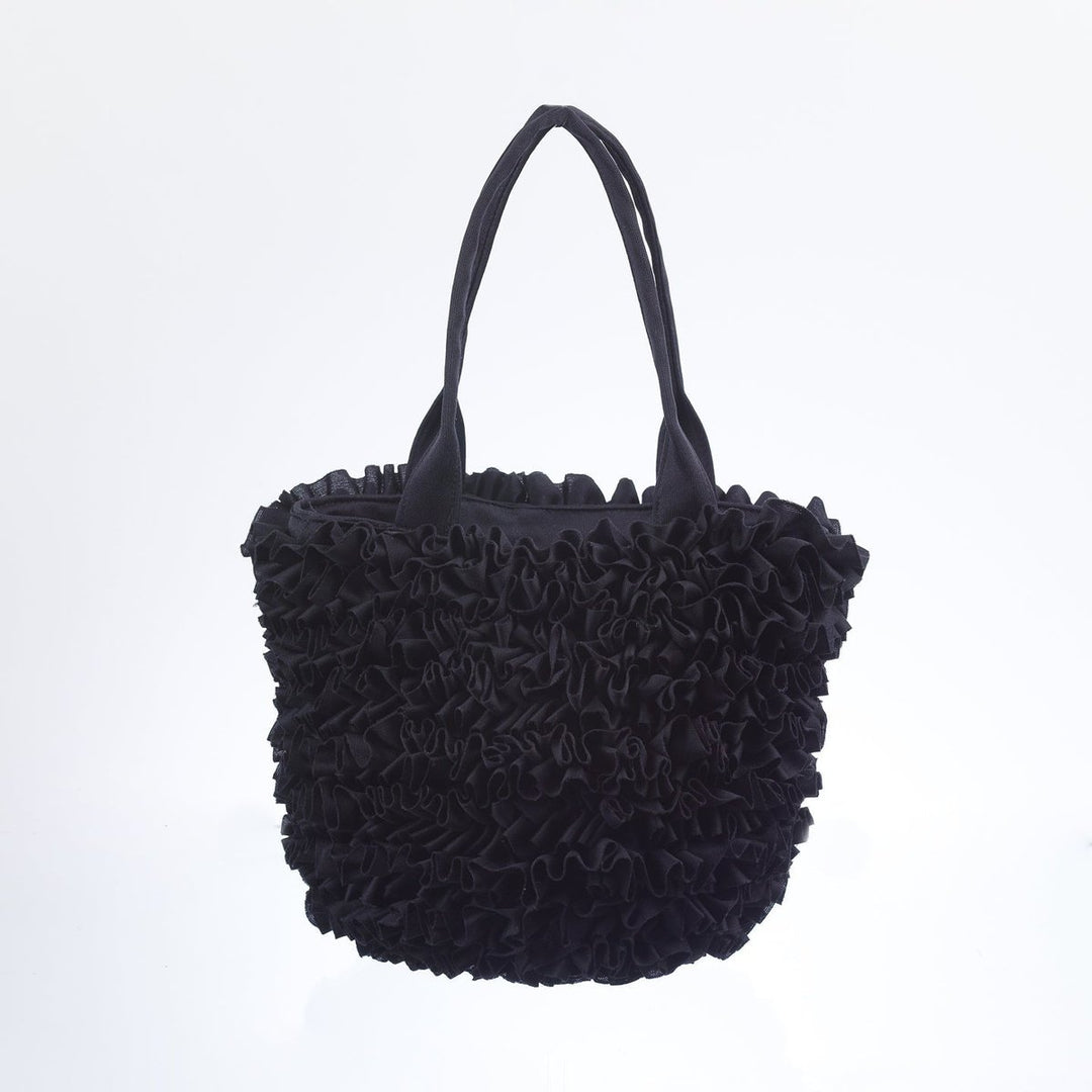 Ruffle Bag With Handles 14 Black koresjewelry