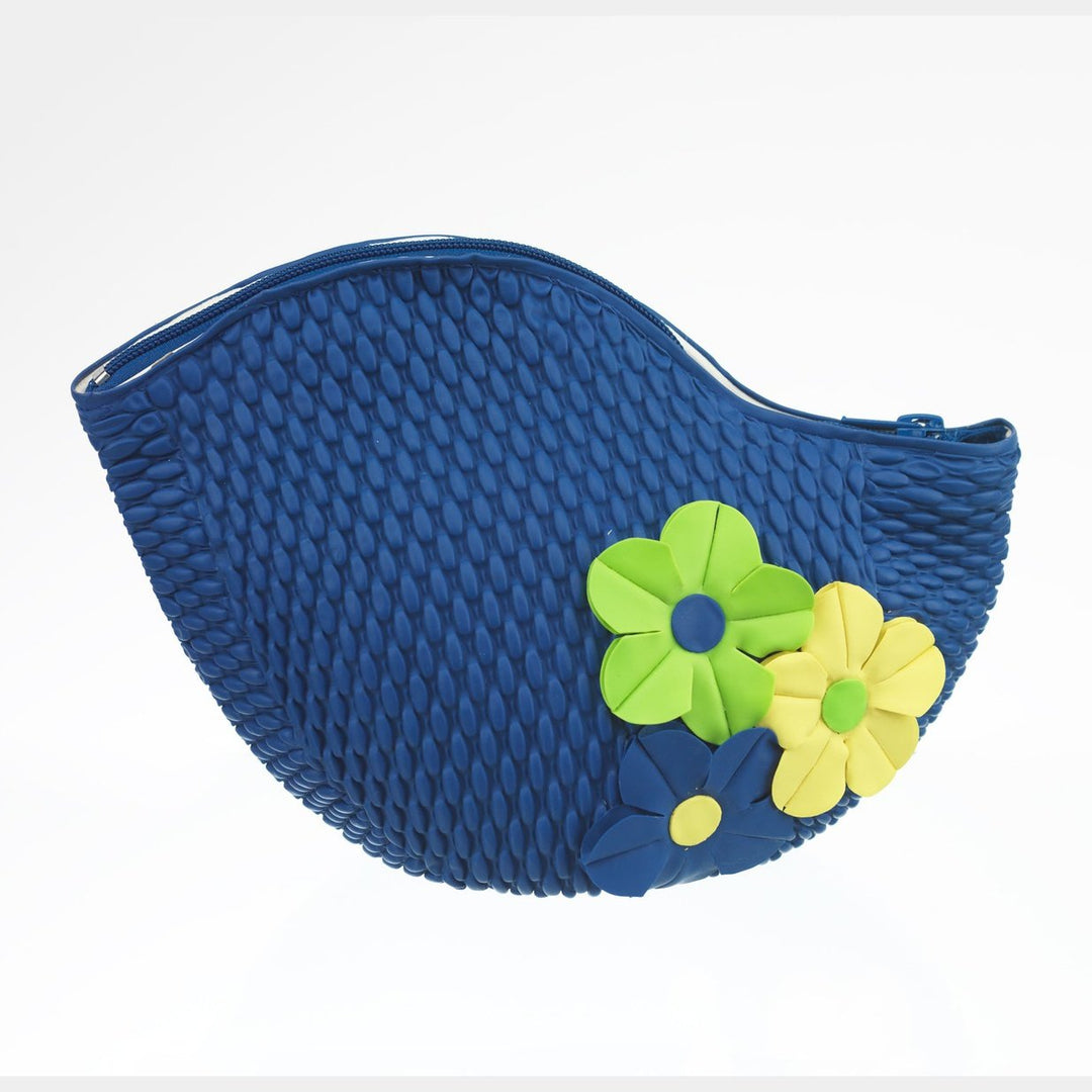 Swim Bags 3 Flowers Blue 502 koresjewelry