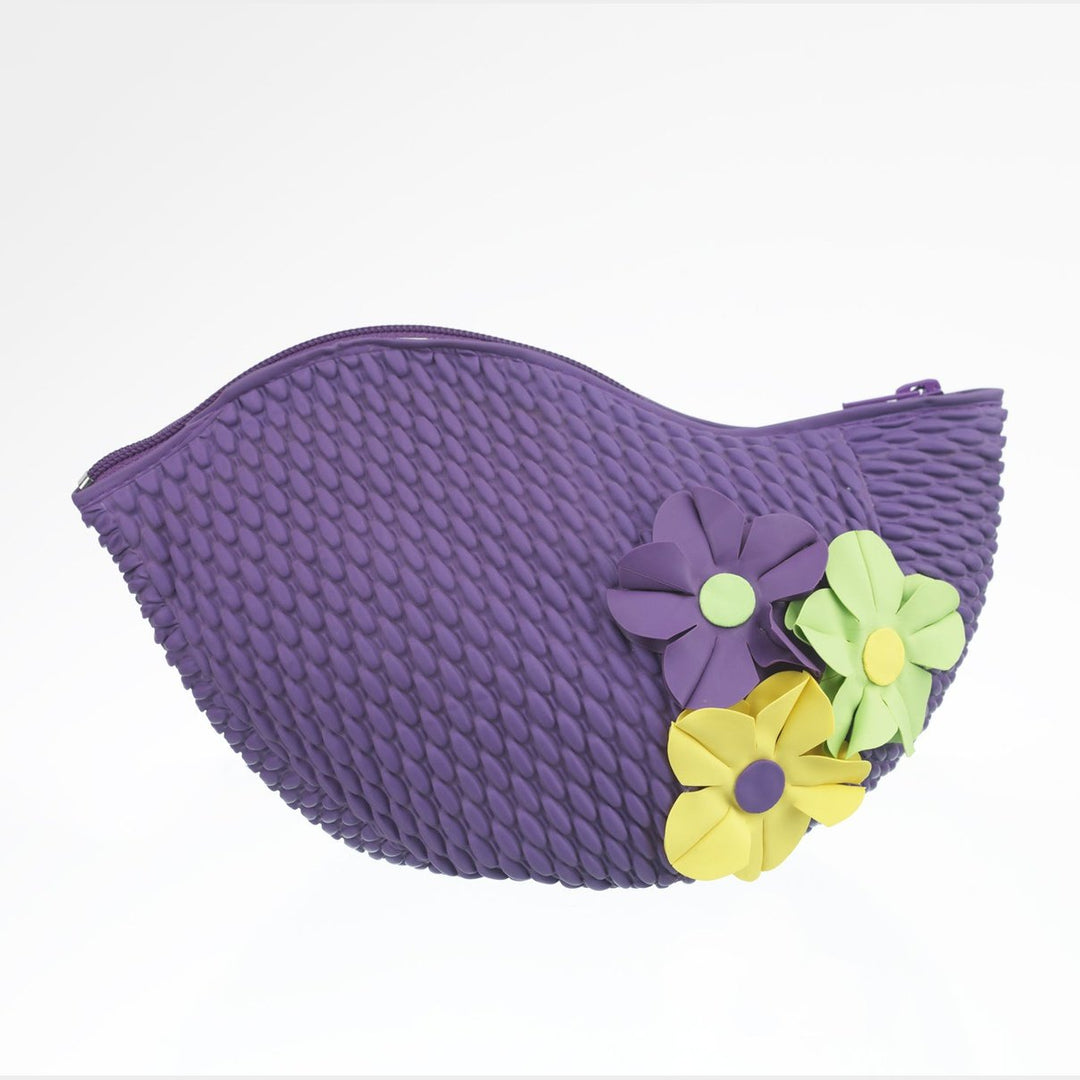 Swim Bags 3 Flowers Purple 491 koresjewelry