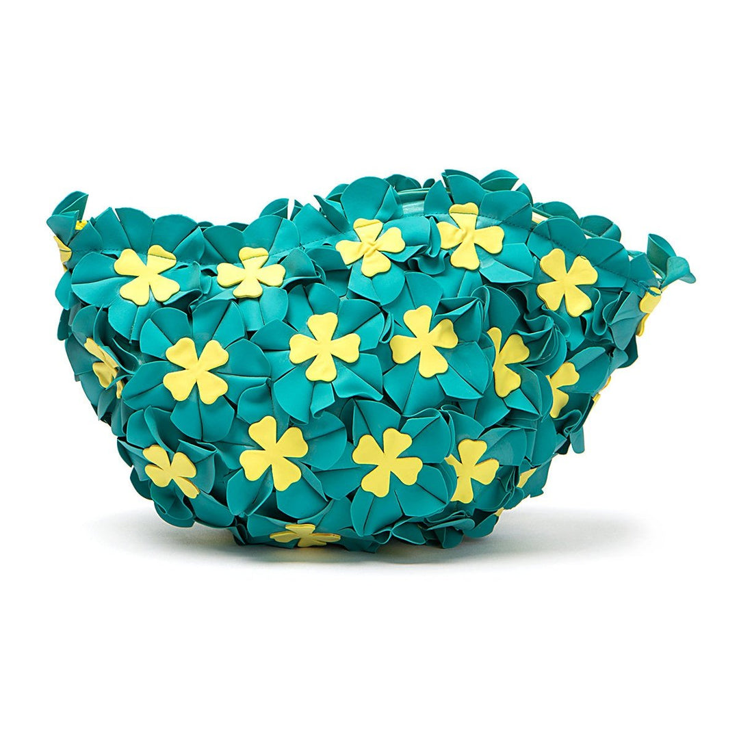 Swim Bags Flowers One Color Emerald With Yellow18 koresjewelry