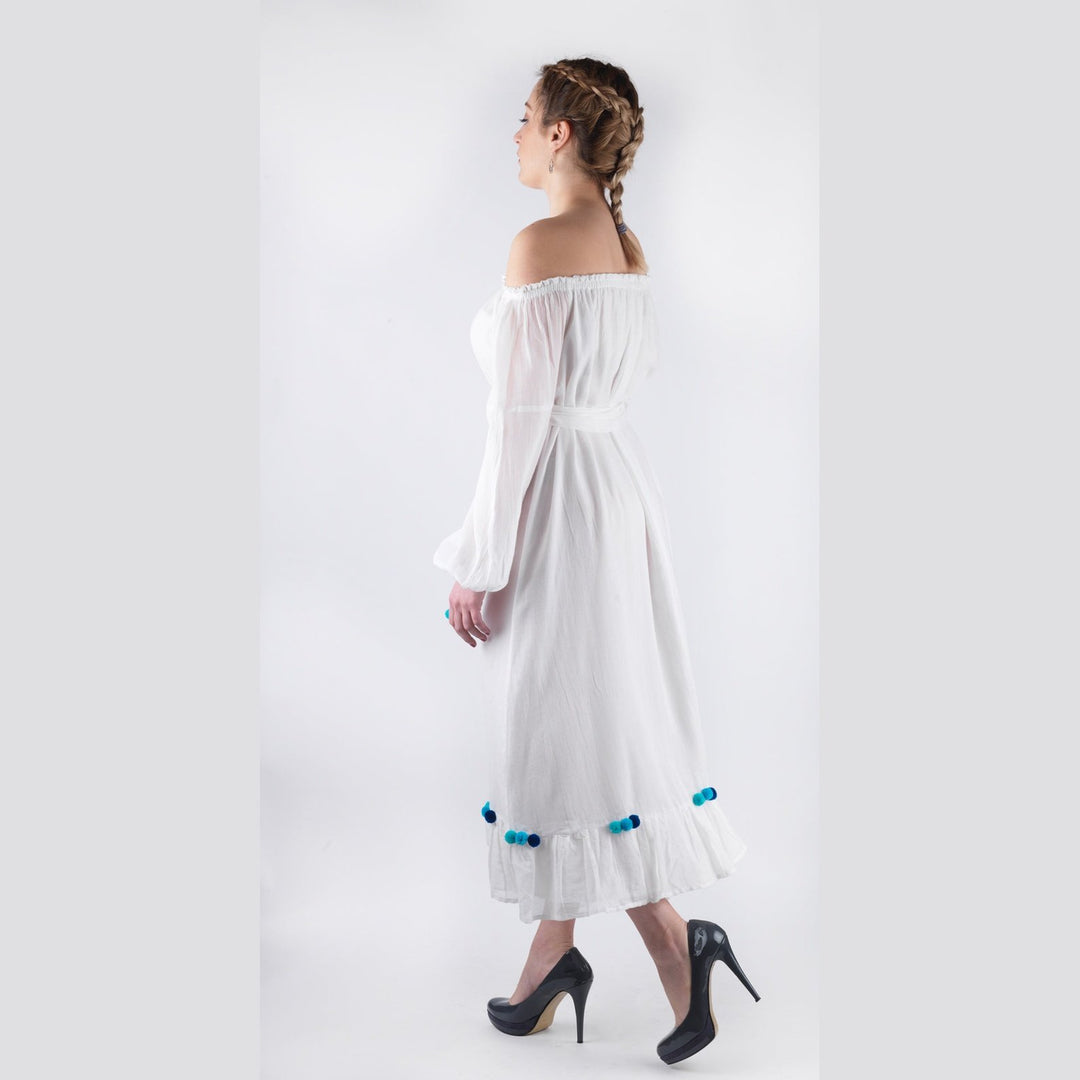 White Bardot Dress koresjewelry